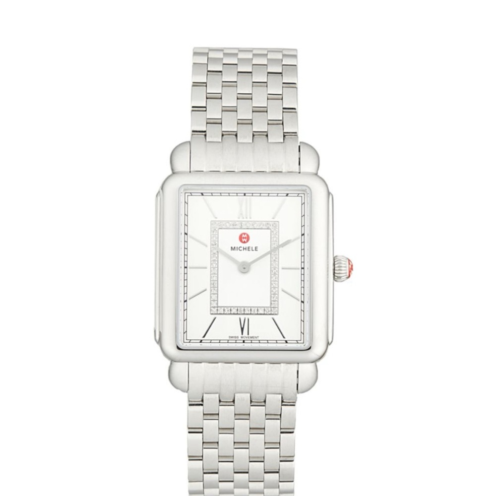 MICHELE
Deco I| 32MM Stainless Steel &
Diamond Bracelet Watch